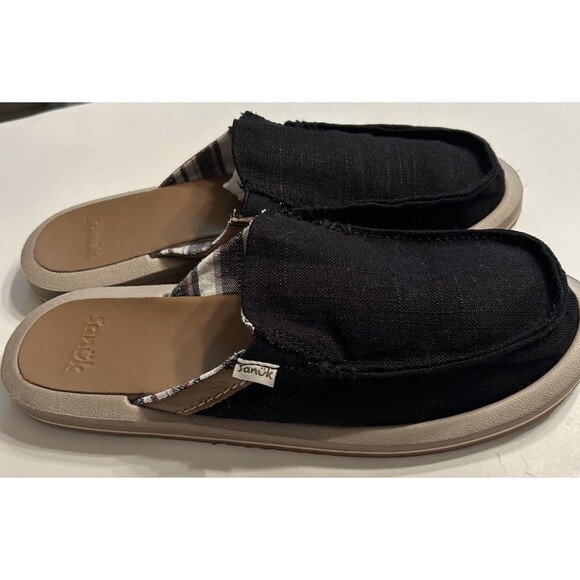 Women Sanuk You Got My Back  ST Hemp 1126775  Black Size 10 EU 41 Slides EUC - Picture 1 of 9